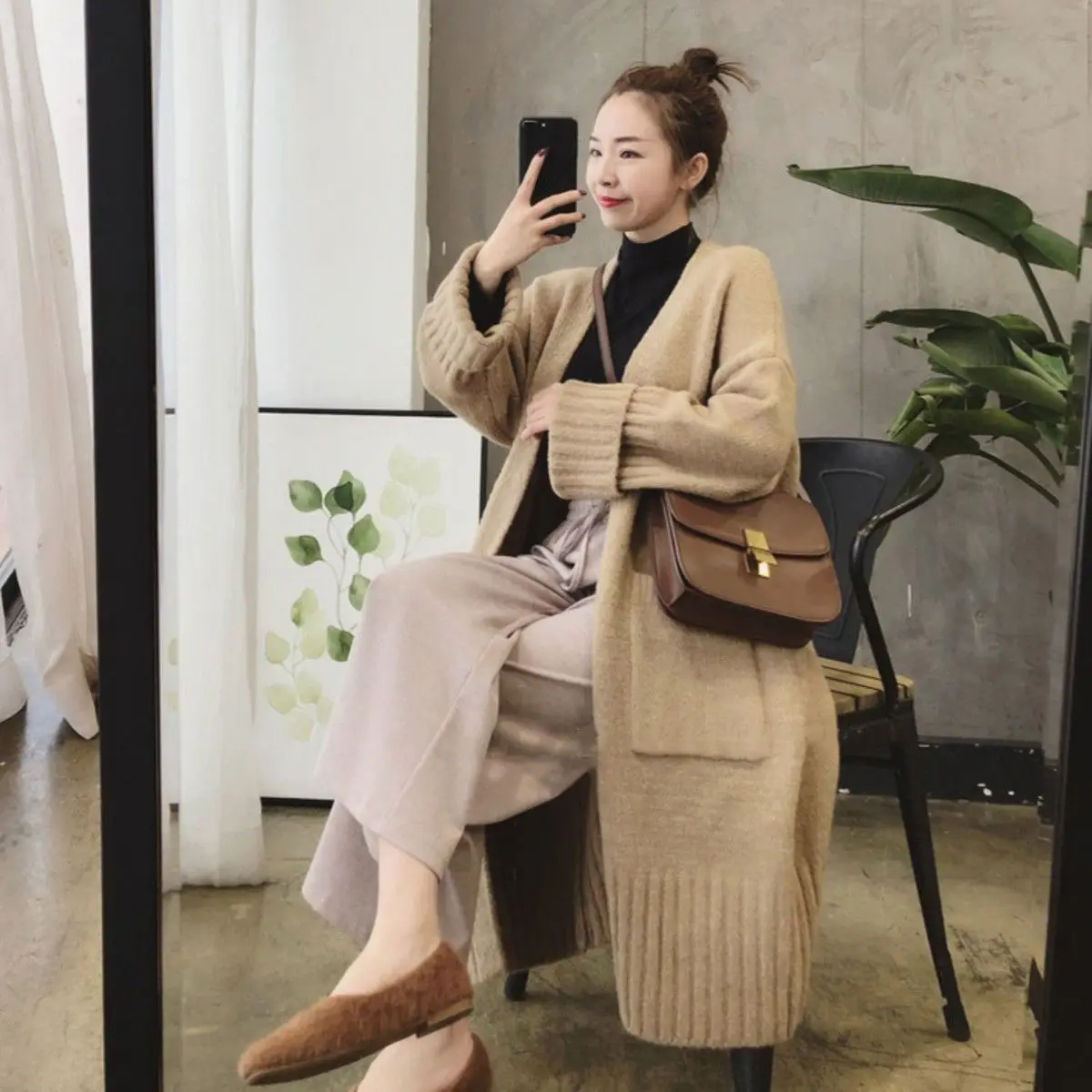 Wool Cardigans Jacket Women Spring Autumn Thin Long Sweater Fashion Temperament Ladies Knitted Coat Female Slim Elegant Outwear