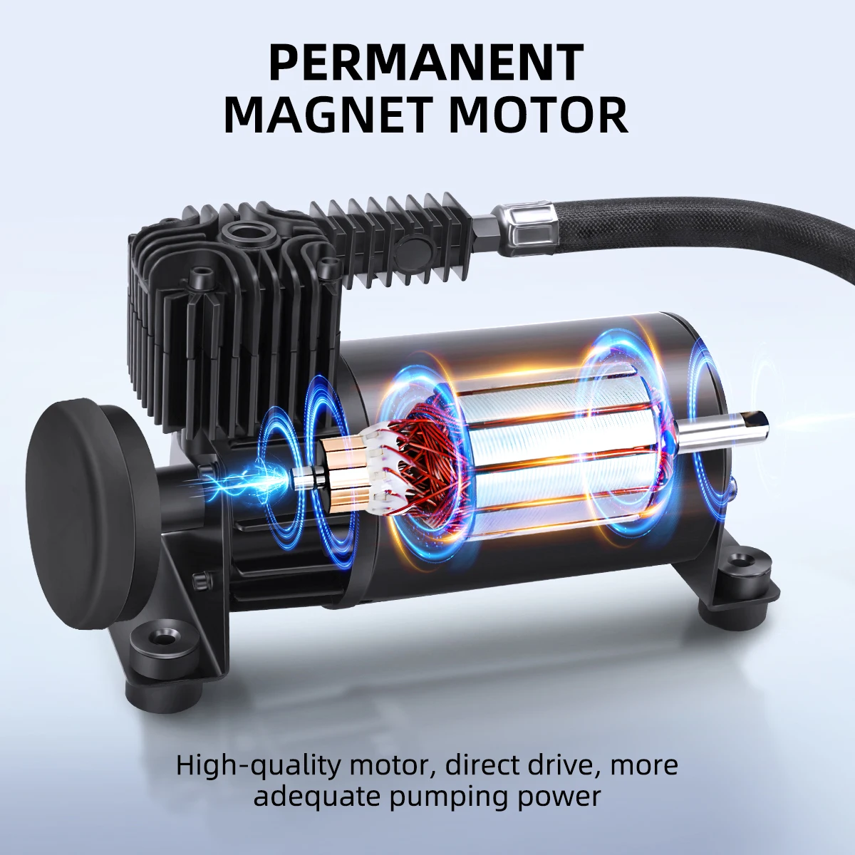 Air Ride Suspension Compressor 12V 150PSI/2.03CFM Thermal protection,Heavy-duty Pump for Air Tanks,Bags&Air Horns BLACK H475