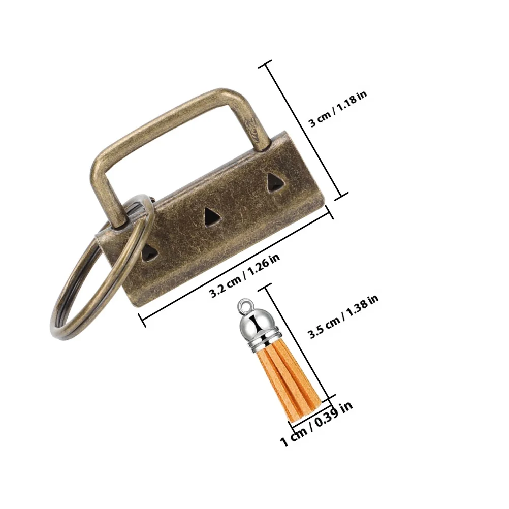 1Set Keychain Hardware Tail Clip Key Fob Hardware Ribbon Ends Clamps DIY Handbag Accessories Key Chain Making Supplies Keychain