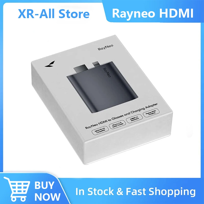 RayNeo HDMI Adapter for iPhone Lighting HDMI Devices Built-in Battery & Charge and Play Compatible with Air 3s / Air 2s / Air 2
