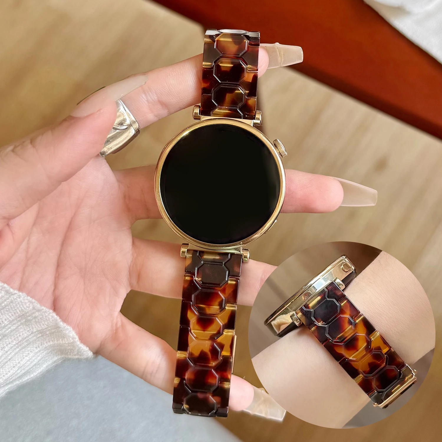 Light luxury resin fiber strap for Huawei GT4/5/6 41mm Fit3/4/4-pro lightweight fashion strap universal 18/20/22mm