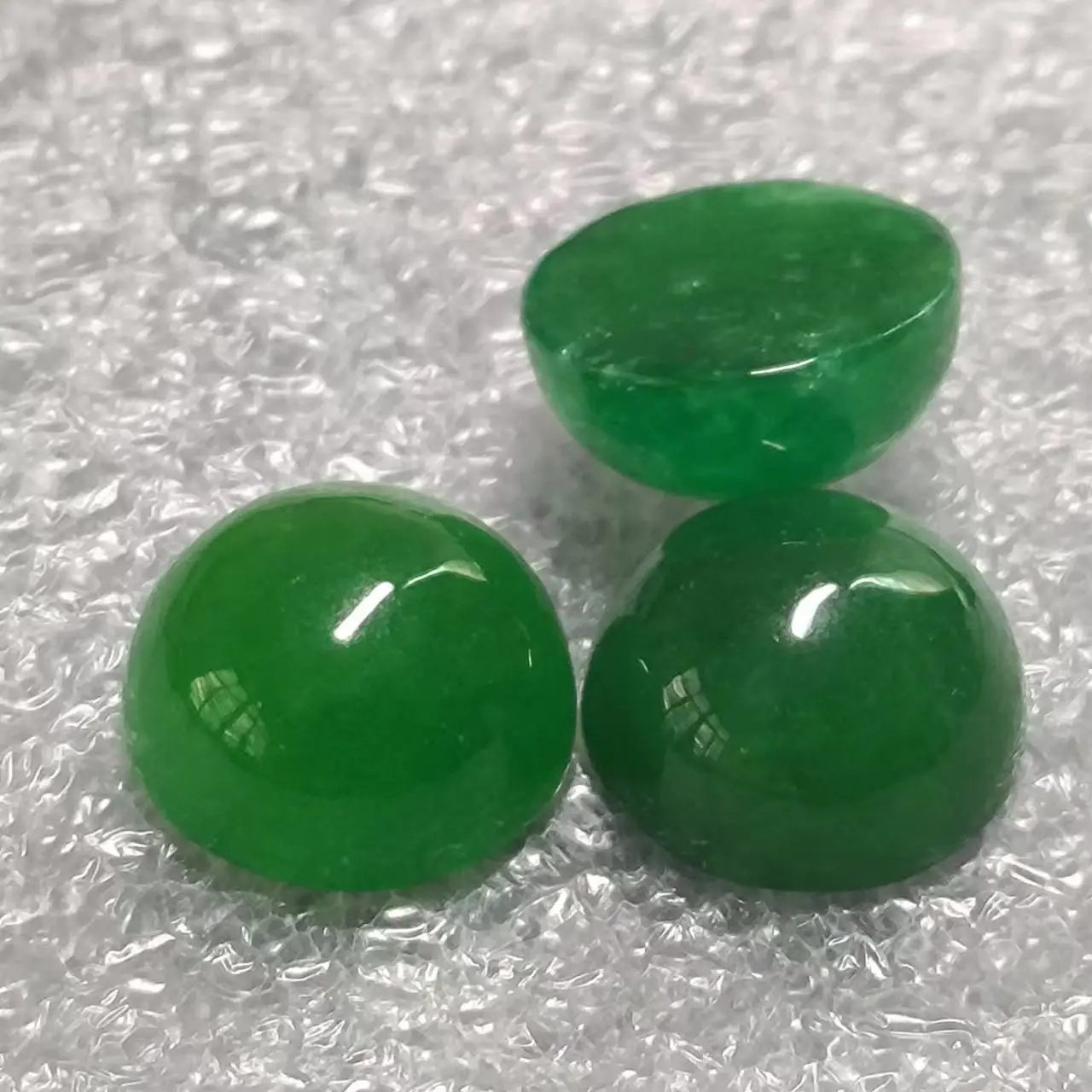 

4pcs/lot Natural Jade Jadeite Semicircle Beads Ring face dark green Simple Fashion Ladies Jewelry precious accessories gem diy