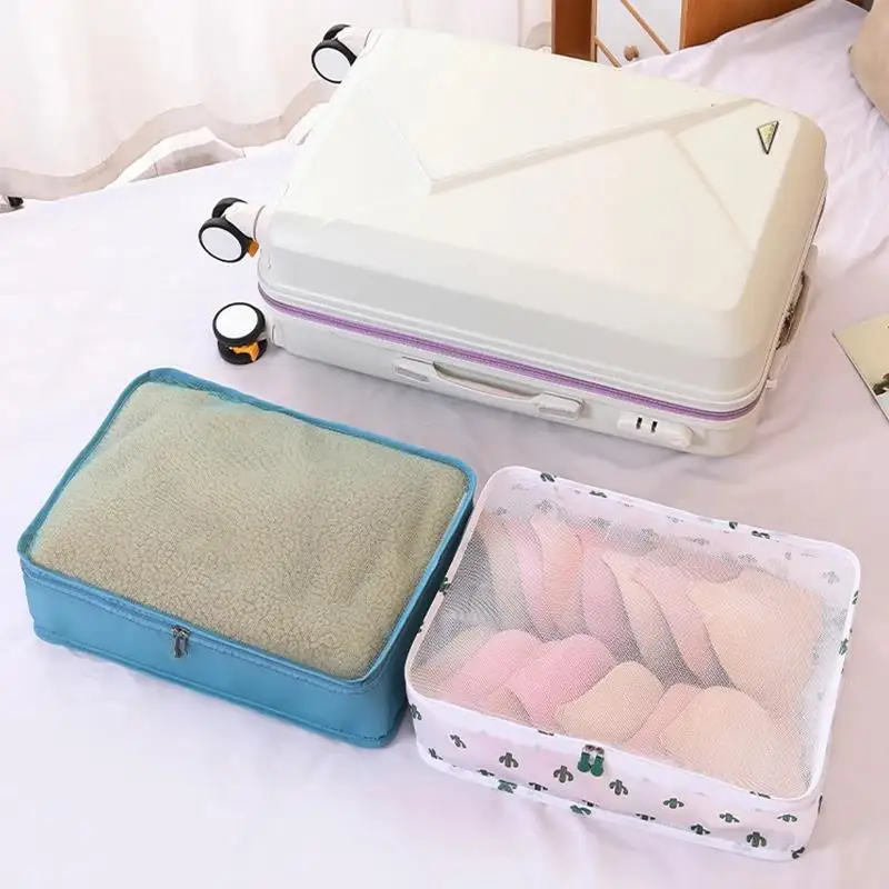 Travel Handle Storage Bag Home Moving Luggage Bags Suitcase Sortting Mesh Bag Clothing Shoes Organizer Large Capacity 3 Size