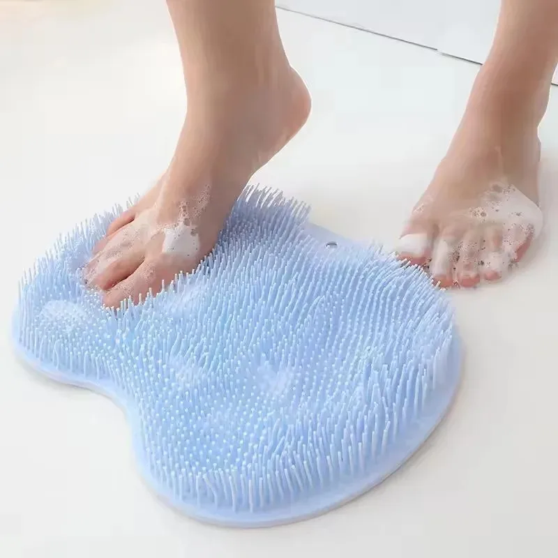 Multifunktionale Massage-Silikonbürste mit Anti-Rutsch-Saugnapf, weiche Badebürste für Badezimmer, Fußwäsche und Ganzkörperpeeling