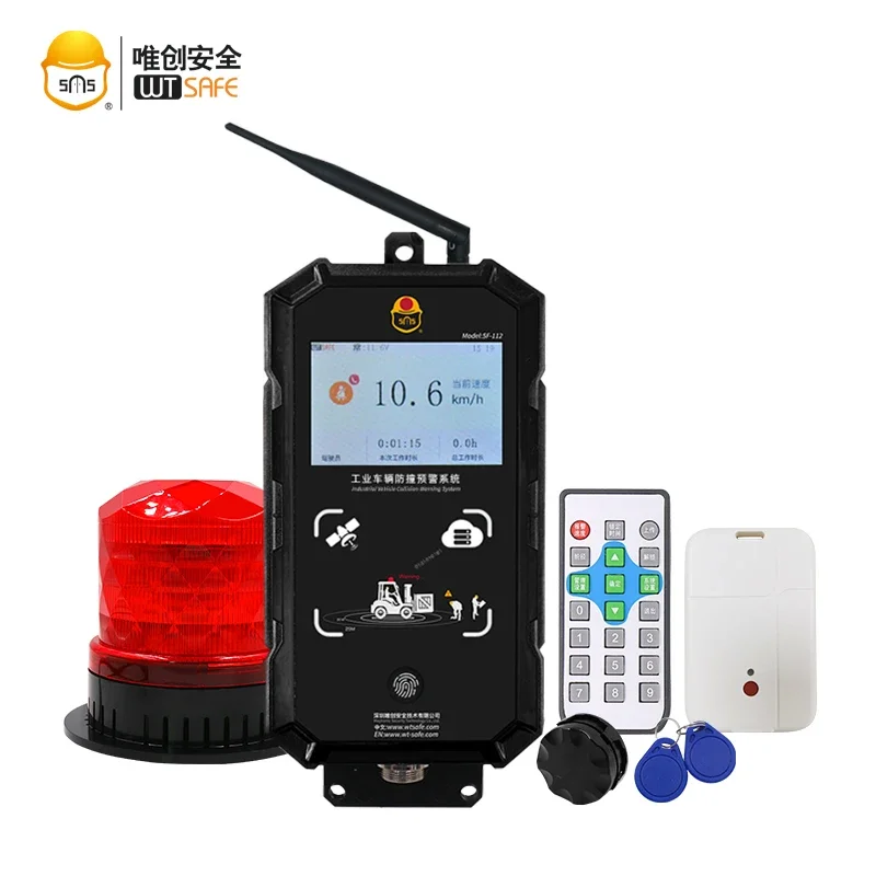 

Warehouse engineering vehicles contact tracing wearable forklift proximity warning pedestrian detection system with UWB tag