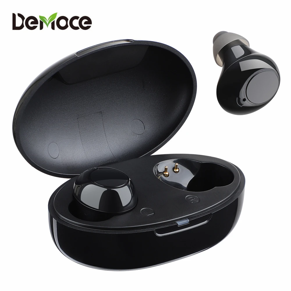 

1 Pair Mini Ear Hearing Aids Adjustable Sound Amplifier Apparatus In Ear Invisible Hearing Aid Assistant For Deaf Elderly