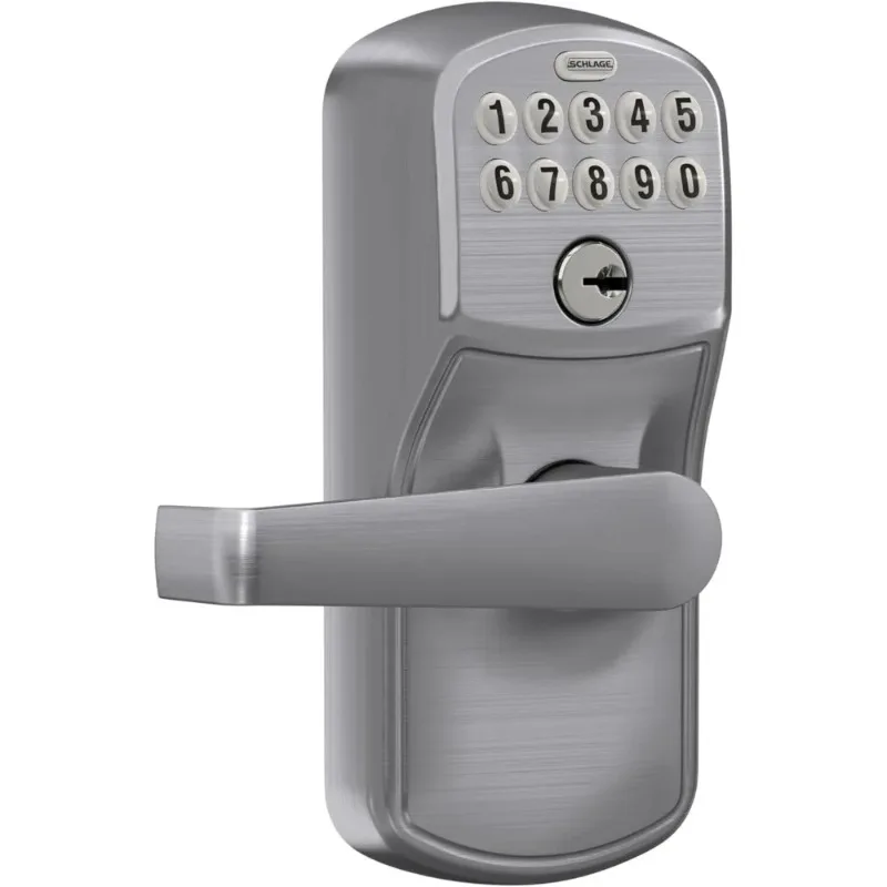 

(Satin Chrome)Brushed Chrome FE595CS V PLY 626 ELA Plymouth Light Commercial Electronic Keypad Lock with Elan Lever HOME.
