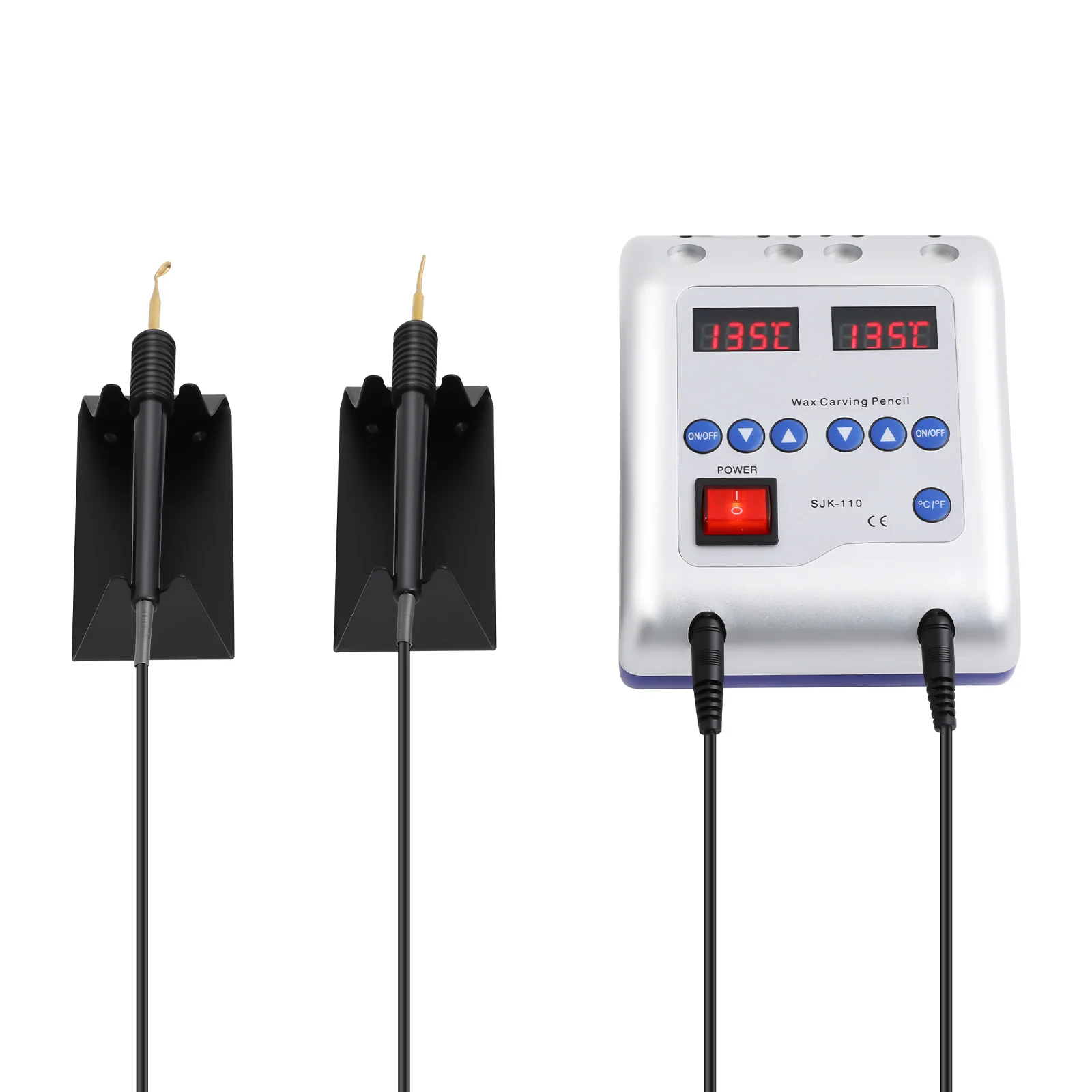 أداة نحت الشمع الكهربائية للأسنان، قلم مزدوج و6 أطراف أداة نحت الشمع مع شاشة LED لطب الأسنان وتجارة المجوهرات ونحت القالب #5