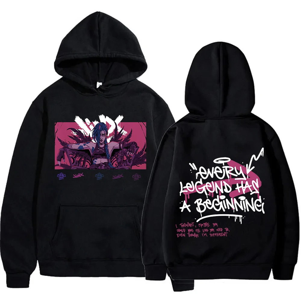 

Anime Arcane-Jinx Hoodie Harajuku Pullover Tops Men Women Sweatshirt Fans Gift