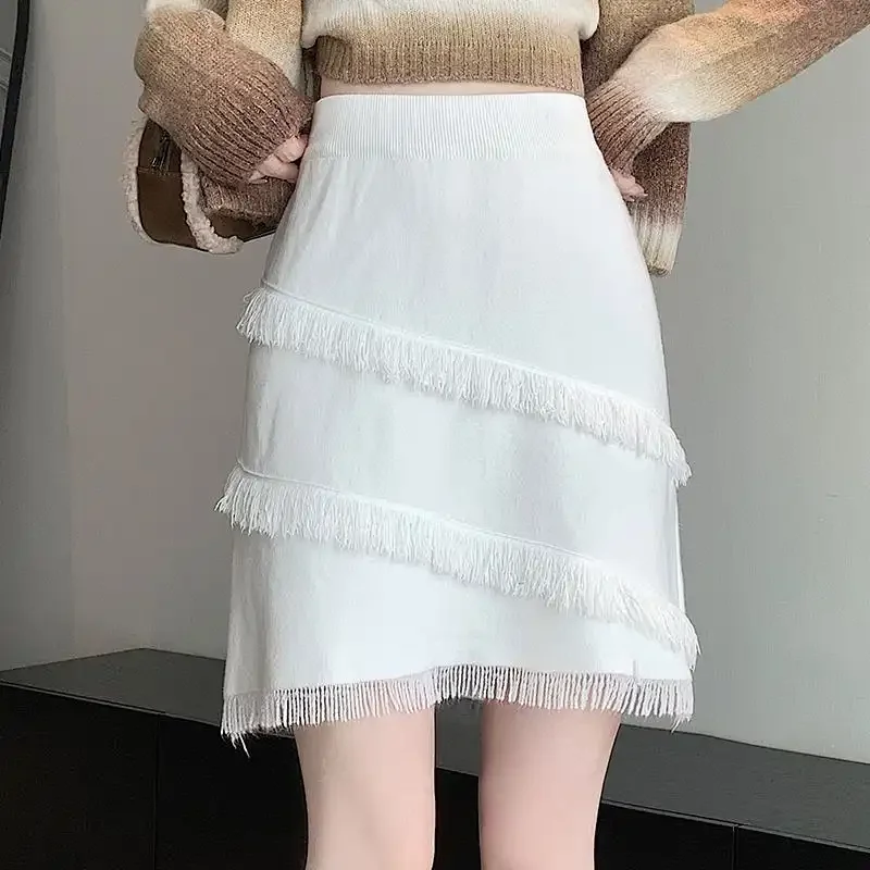 Fashionable Asymmetrical Mini Skirt With Tassel Detail For Women Night Out Style