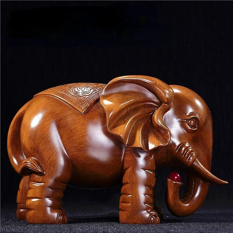 Elephant ornaments a pair of lucky feng shui elephant TV wine cabinet porch living room study decoration crafts opening gifts