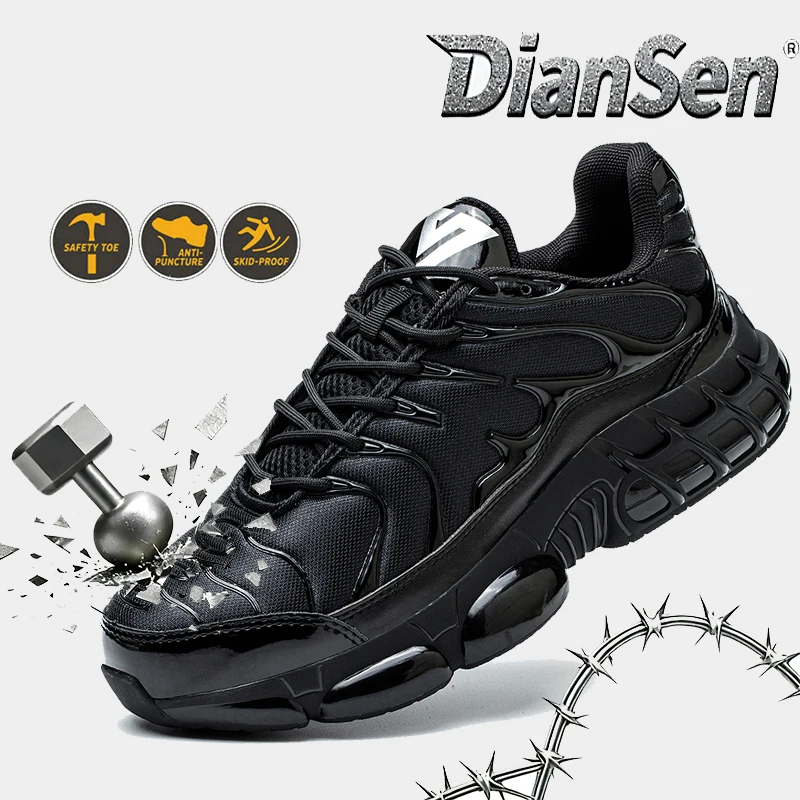 

Men's Fashion Work Shoes 2025 New Black Daddy Shoes Steel Toe Shoes Anti-smash Anti-Puncture Sports Casual Shoes Safety Shoes