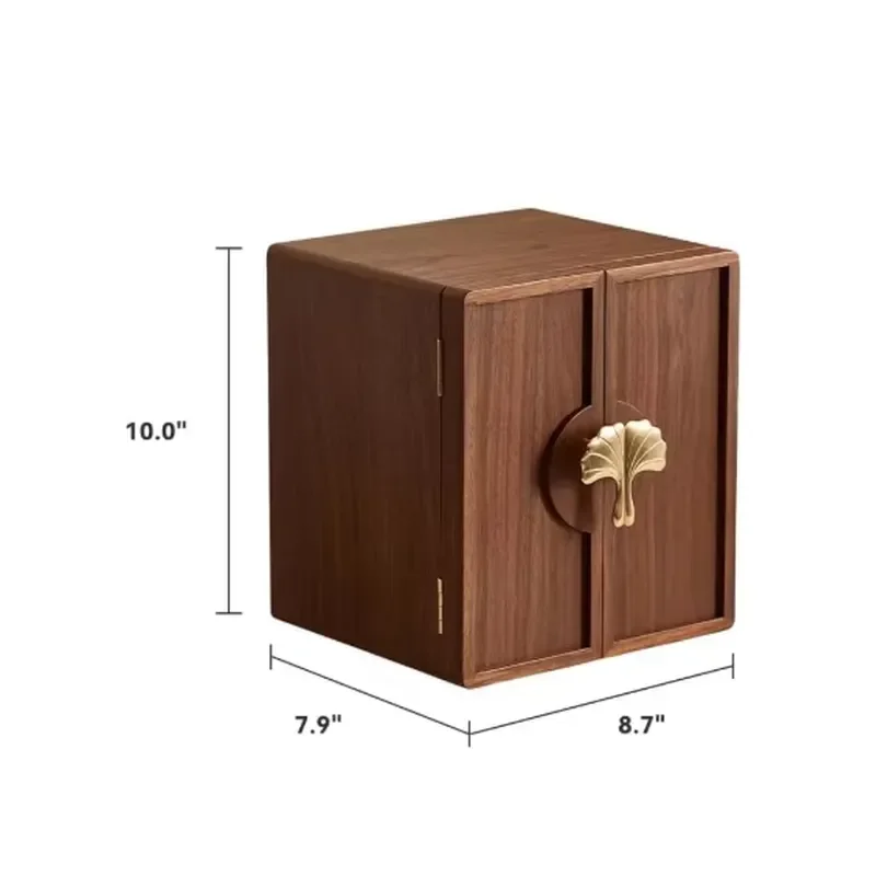 5 Layer Black Walnut Jewelry Box Large Capacity Storage Organizer with Brass Handle for Necklaces Earrings Watches Home Decor