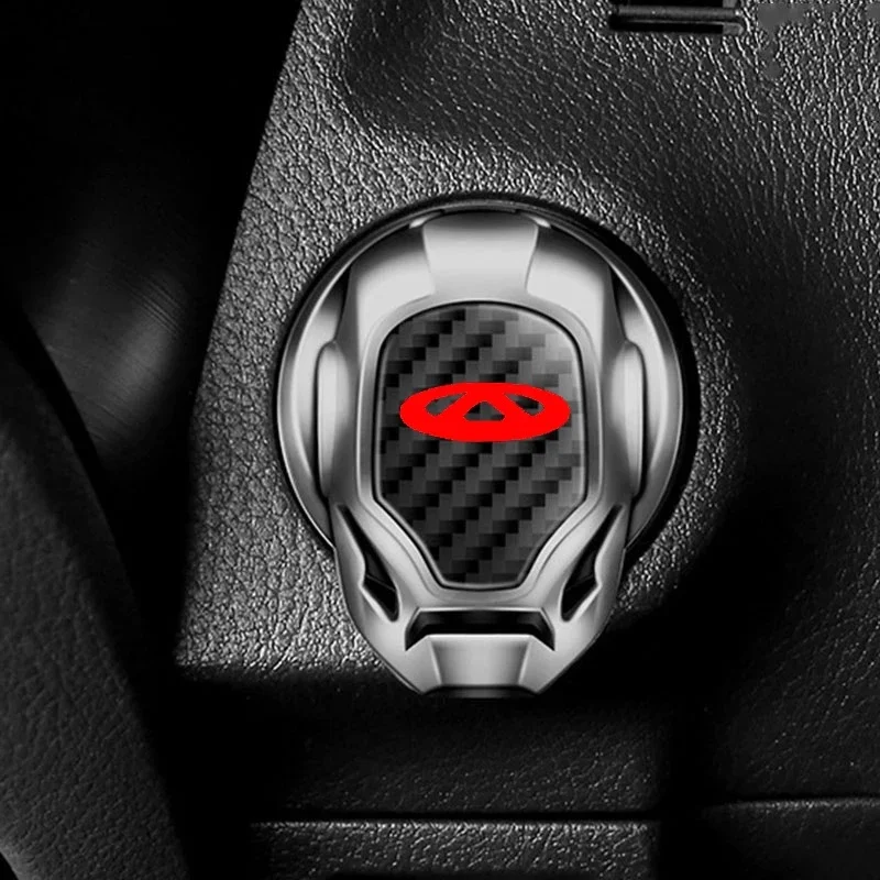 Carbon Fiber Push Start Stop Button Protective Cover For Chery Tiggo5 Tiggo7 Pro Omoda C5 Jaecoo J7 Car Ignition Decor Accessori