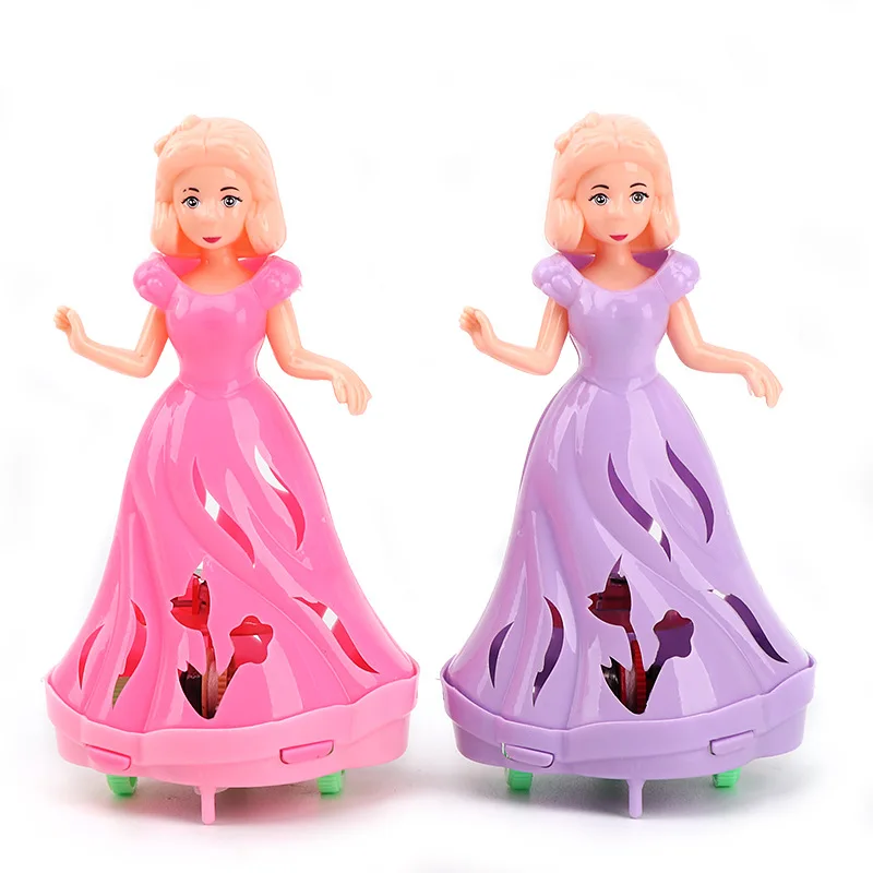 Cartoon Cute Princess Girl Light-up Toys Creative Pull String Flash Doll Will Run Will Light Up Toy Children Girls Birthday Gift