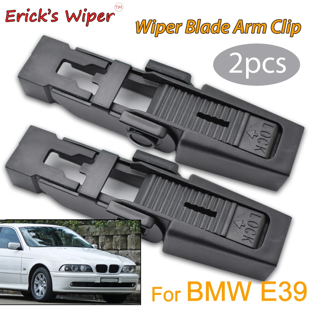 Erick's Wiper 2Pcs Front Windshield Wiper Arm Lock Clip Fixing Retaining Clips For BMW 5 Series E39 520i 523i 525i 1996 - 2004