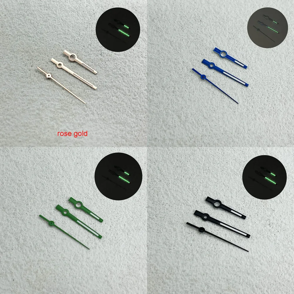 8*12*12.5mm Green Luminous NH35 Hands Silver Rose Gold Black Blue Green Orange Red Hands for Japanese NH35 Hands Watchmods
