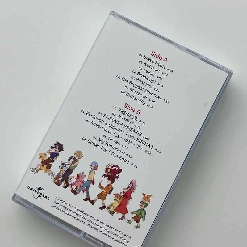 Digimon creative Japanese デジモンアドベンチャー  anime peripheral songs cute new unopened collectible tape with lyrics book gift wholesale