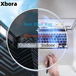 Xbora 1.56/1.61/1.67/1.74 Photochromic And Anti-Blue Light Aspherical Lens Chameleon Myopia/Hyperopia/Prescription Lens 1 Pair