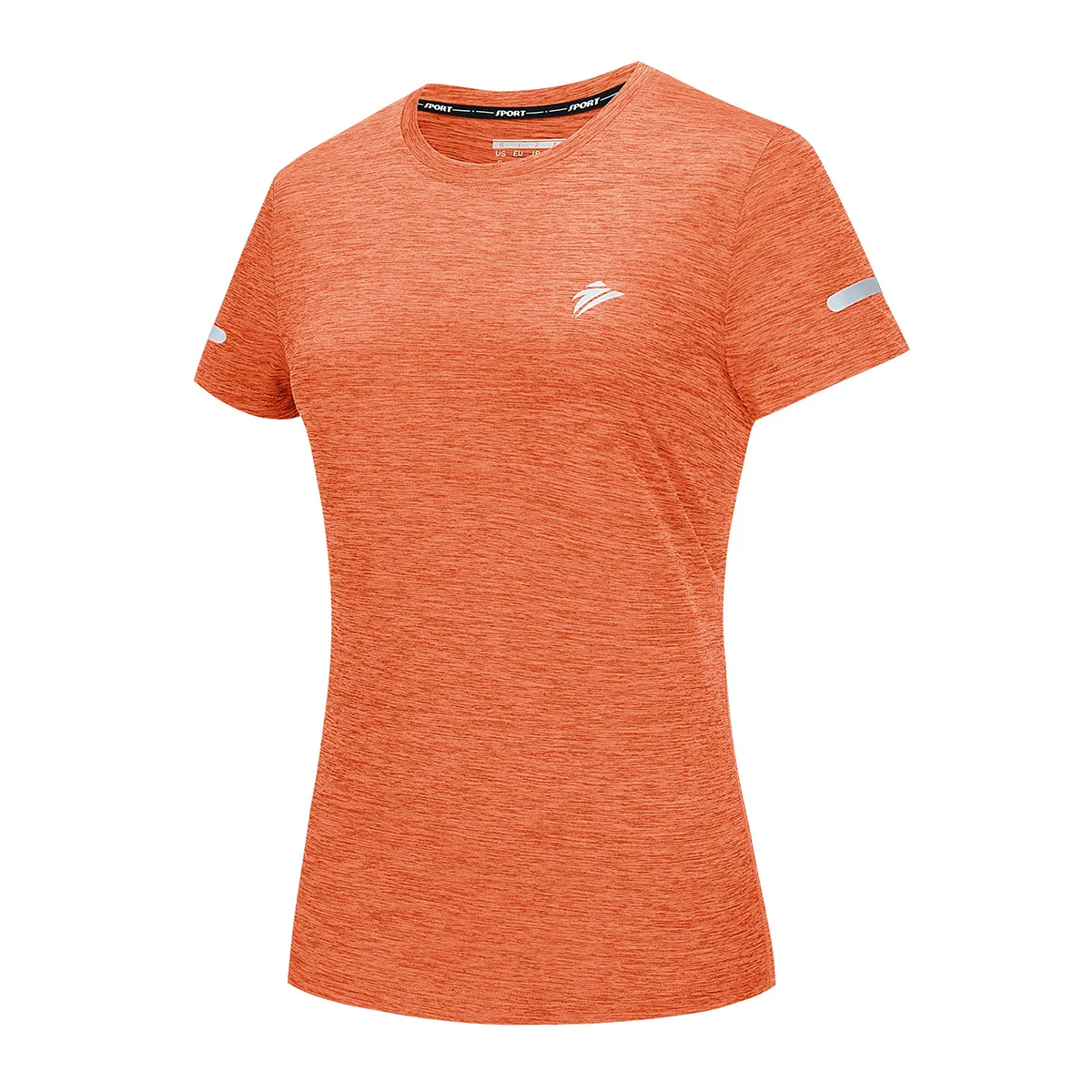 MAGCOMSEN Gyms T-Shirt Womens Short Sleeve Workout Shirt Round Neck Reflective Strip Running Quick Dry Summer Casual Tee