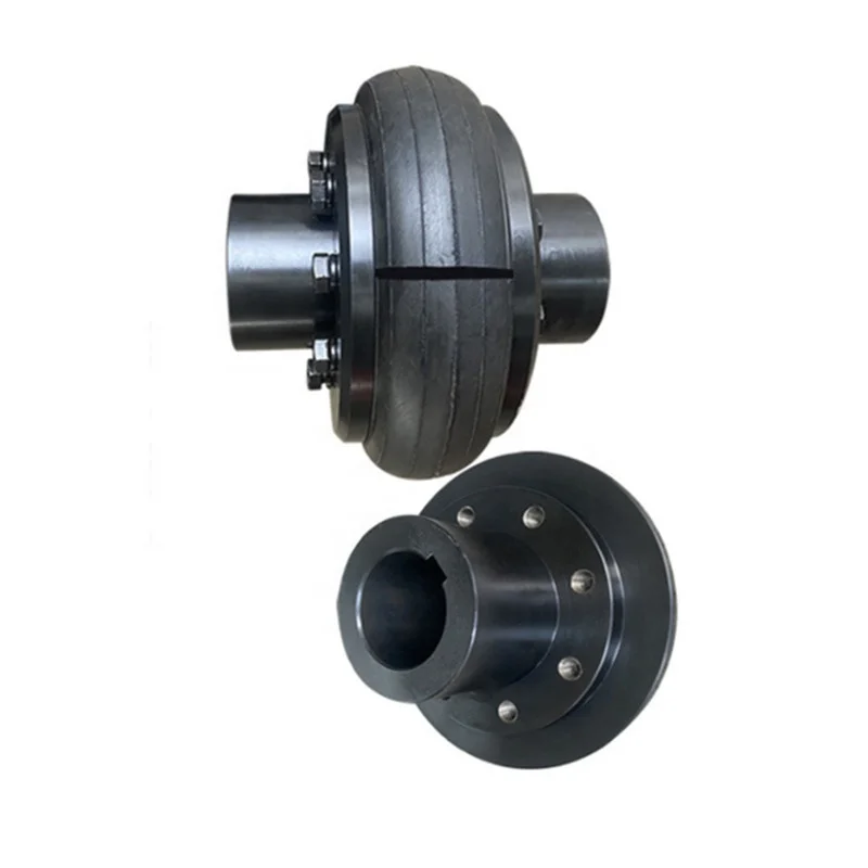 High Quality Safe To Use Alloy Steel  Plain Bore LA8 Keyed Tyre Coupler Flexible Tire Shaft Coupling