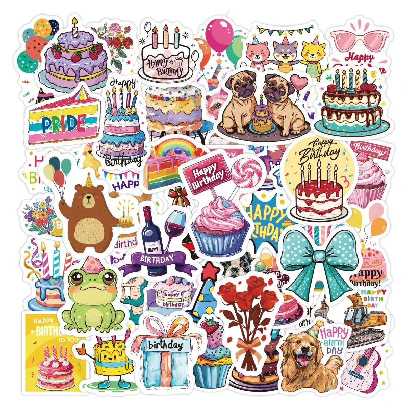 Cartoon Graffiti Computer Decoration Water Cup Skateboard Happy Birthday Waterproof Sticker
