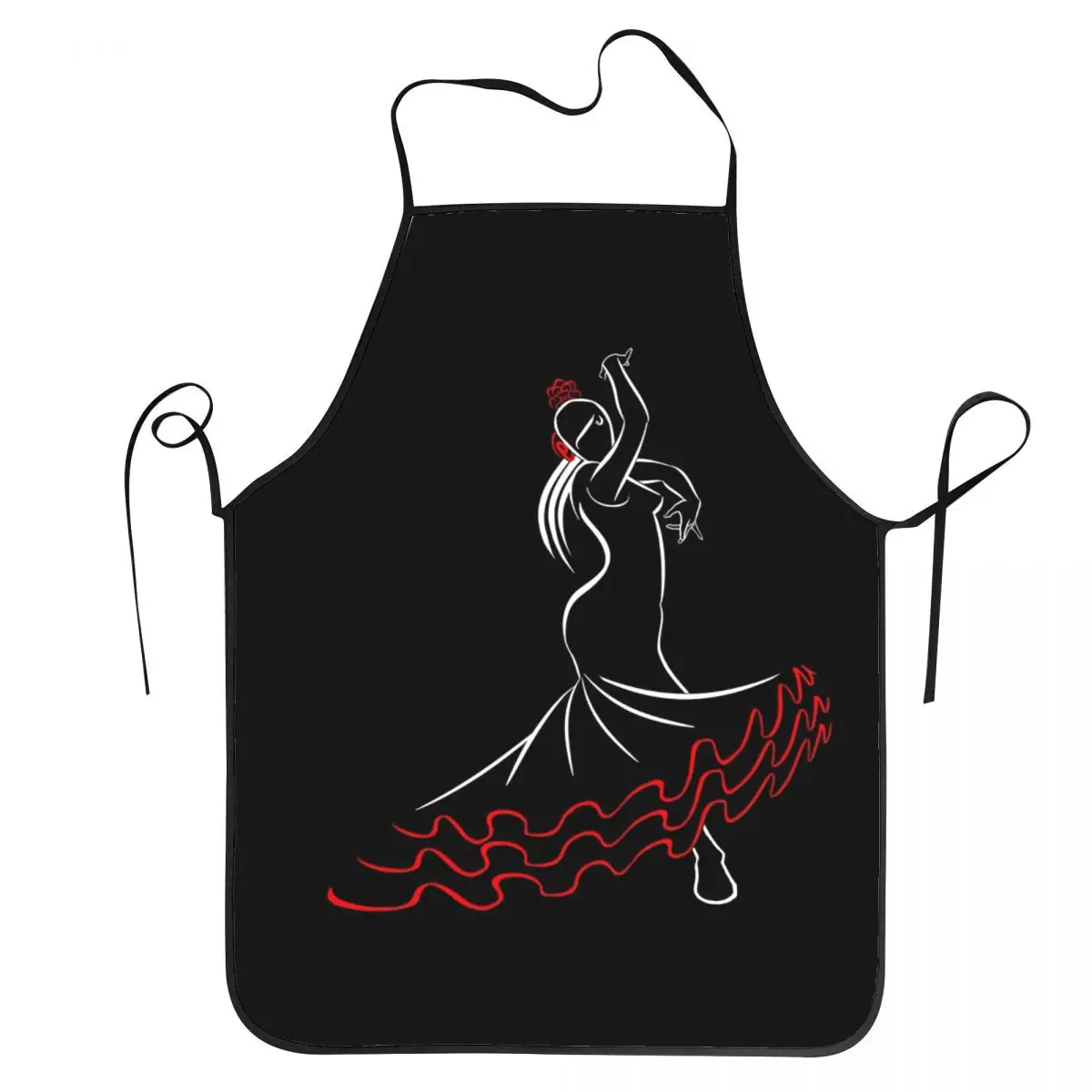 Spain Flamenco Dancer Front Aprons Chef Cuisine Tablier Sleeveless Bib Kitchen Cleaning Pinafore for Women Men Painting