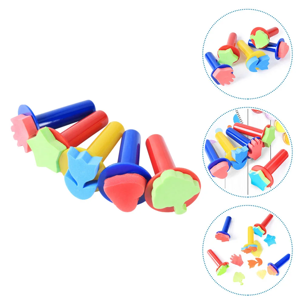5 Pcs Painting Stamp Artists Drawing Sponges Kids Suits Stamper Tool for DIY Brush Gift