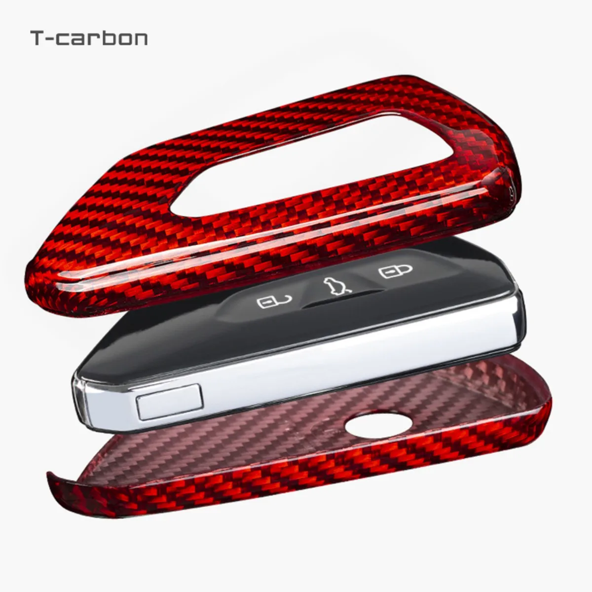 T-carbon Car Key Case Cover Fit VW Volkswagen Golf 8 MK8 Cupra Carbon Fiber For Skoda Octavia A8 SEAT Leon MK4 2020 2021 Forment