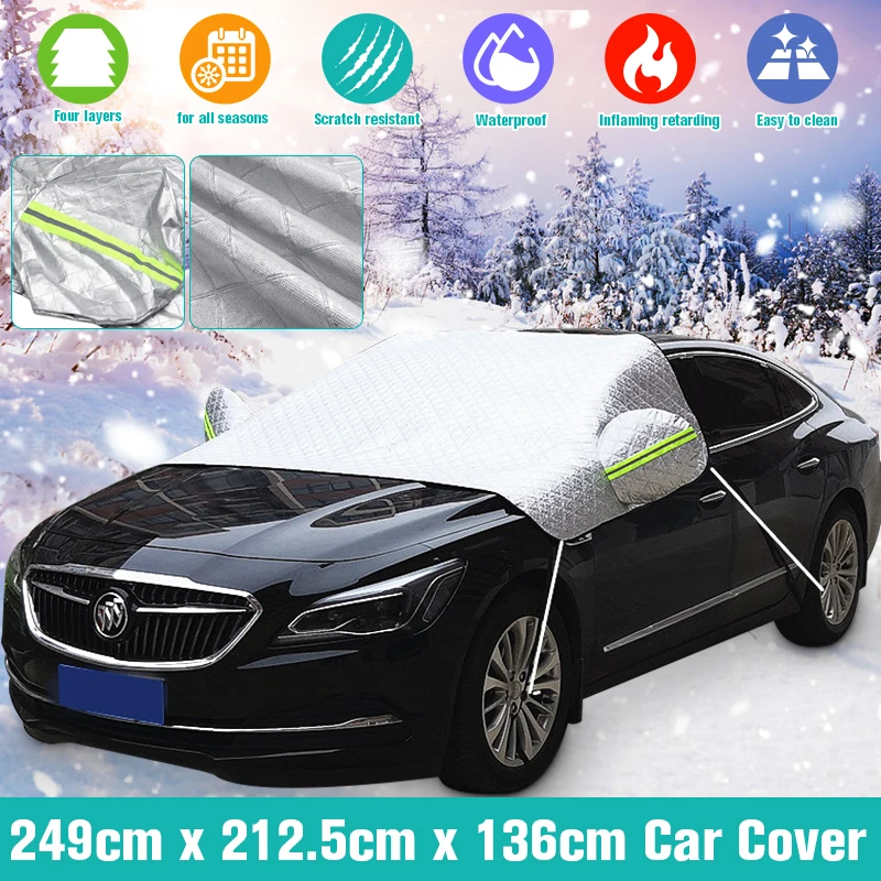 

Car Styling Sunshade Snow Ice Shiled Car Windshield Snow Sun Shade Waterproof Protector Cover Car Front Windscreen Cover