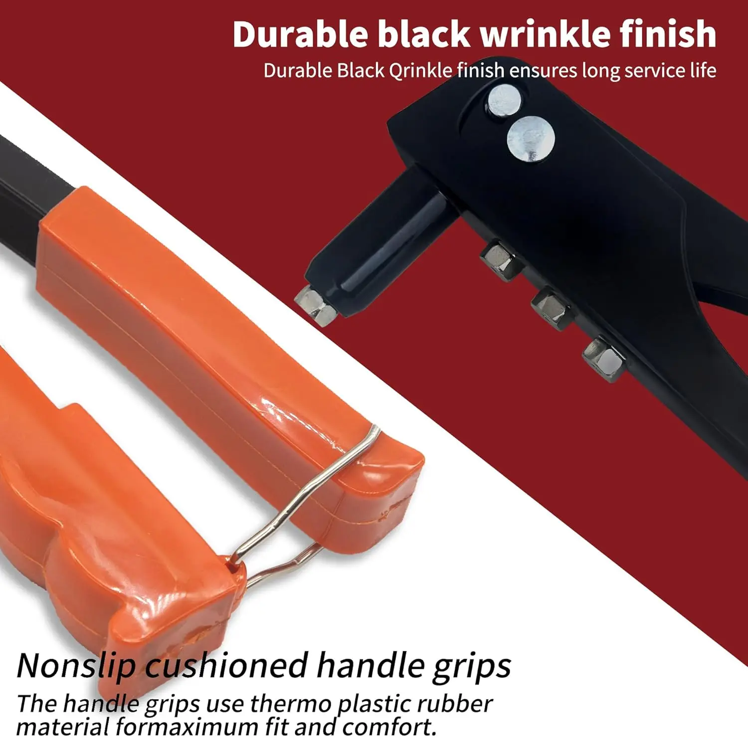 Heavy Duty Industrial Steel Single Handle Rivet Gun Kit with Pop Rivets for DIY Decoration and Secure Fastening Projects