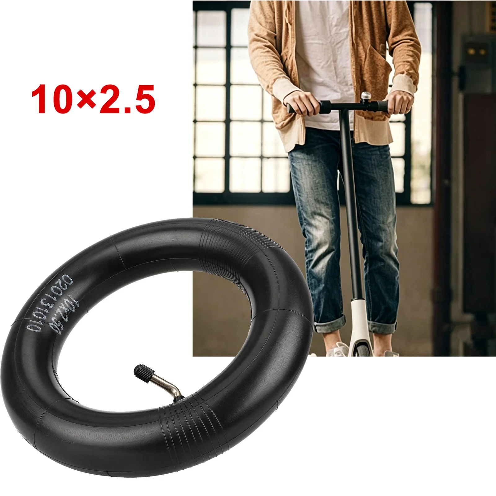 

Ulip Thickened Butyl Rubber Inner Tube 10*2.5 Inner Tube with 45 Degree Scooter Tube 10 Inch Durable reinforced Butyl Inner Tube