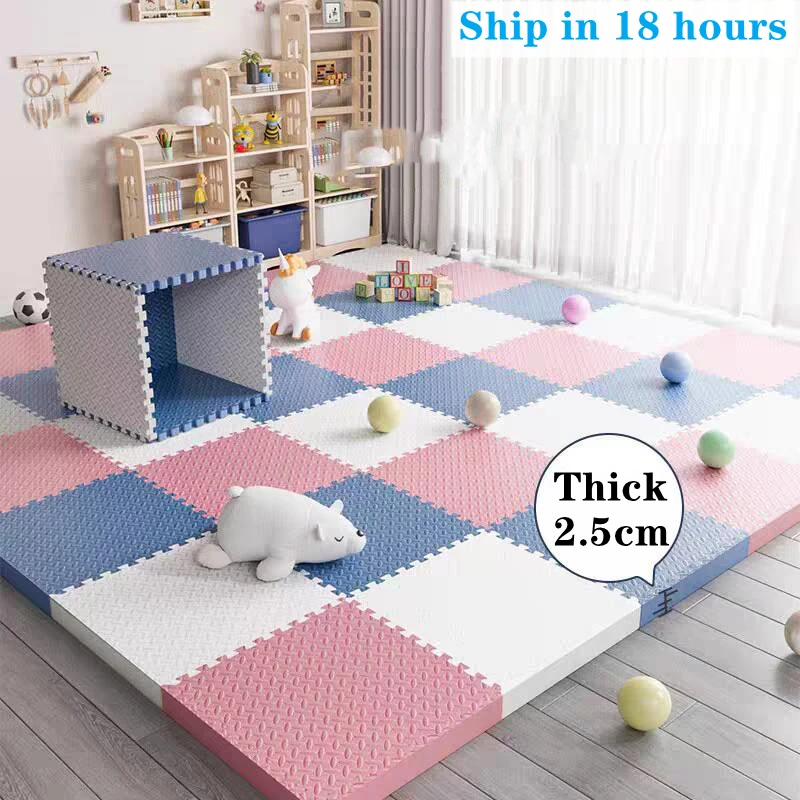 Alfombra de rompecabezas Extra gruesa para niños, tapete de juegos para bebés, tapete de espuma EVA, alfombra de actividades para habitación de niños, 30x30cm, 2,5 cm de espesor