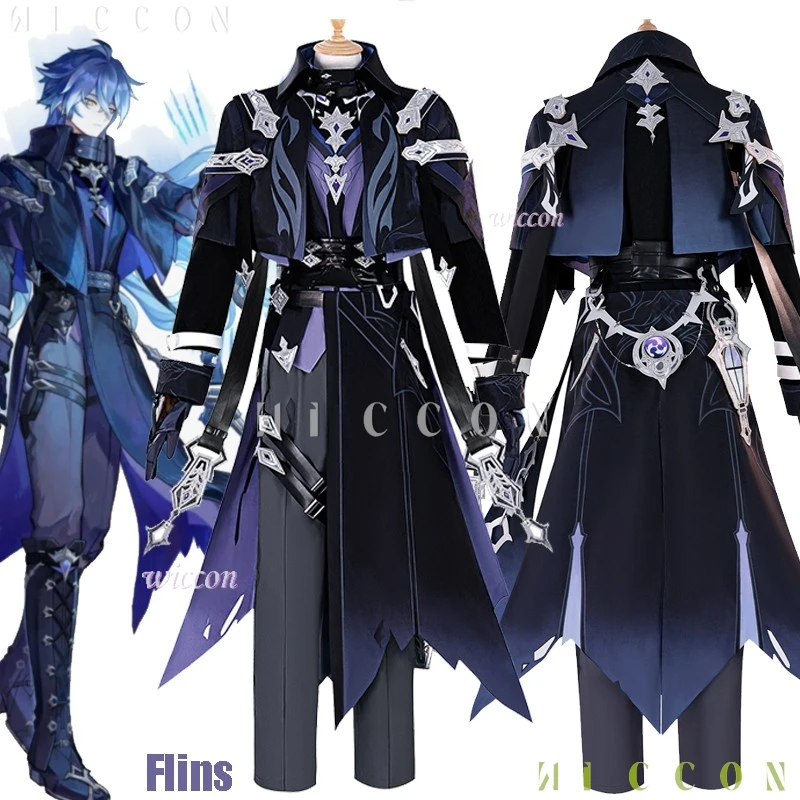 Disfraz Adulto Хэллоуин Genshin Impact Kyryll Chudomirovich Flins Косплей Костюм Парик Сапоги Игровая Одежда Взрослые Мужчины Хэллоуин O