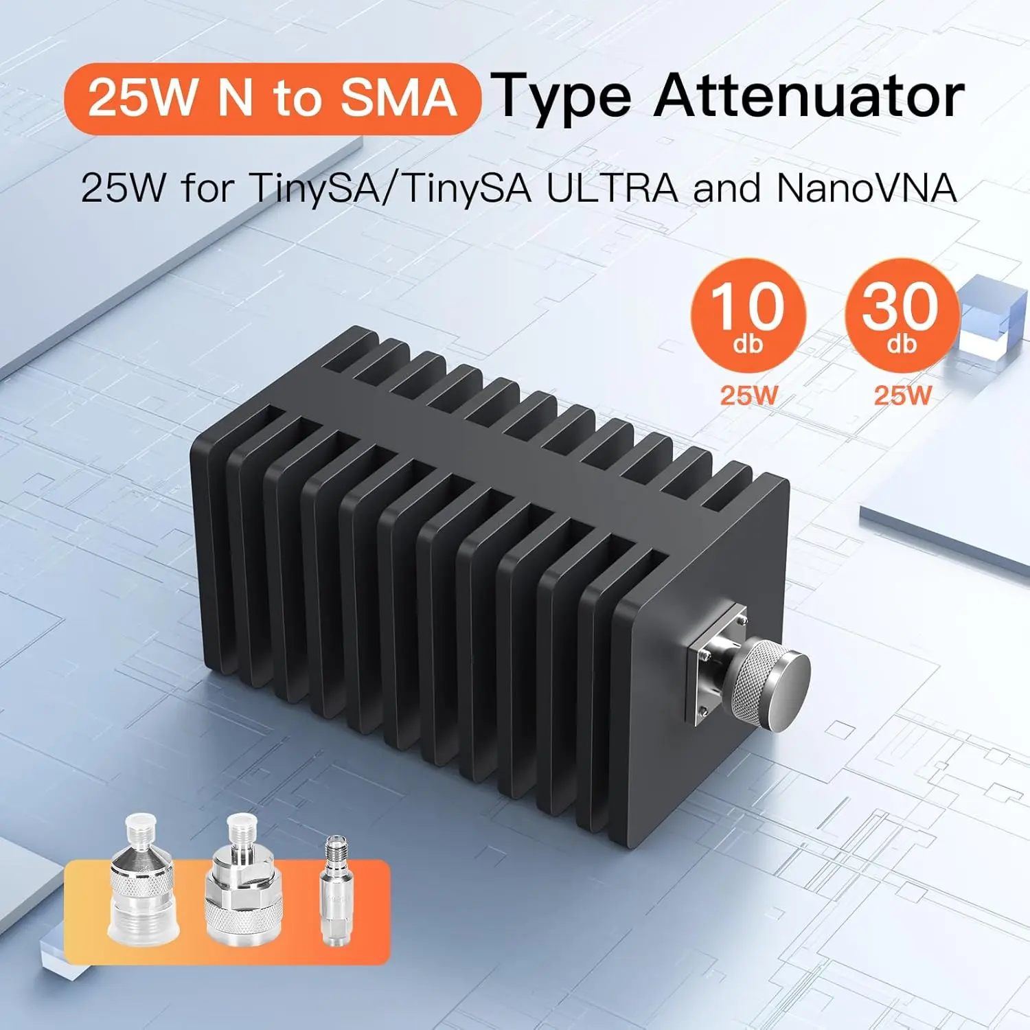 Elikliv Tinysa Ultra Spectrum Analyzer With 25W Attenuator - 4.0 Inch 100Khz To 5.3Ghz Handheld Tiny Frequency Analyzer, 2-In-1