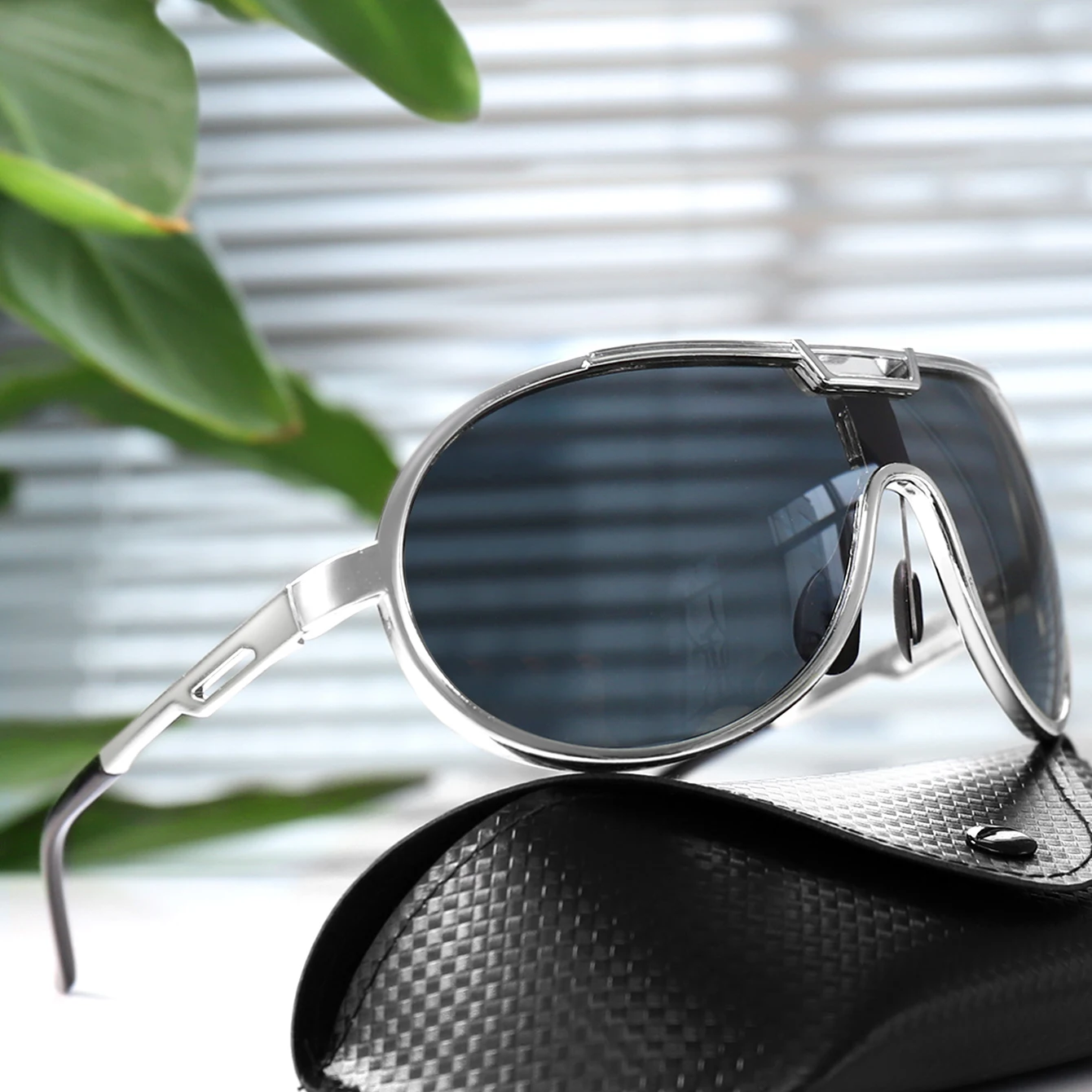Trendige runde modische Sonnenbrille, Unisex, lässig, winddicht, UV-Schutz, Sonnenbrille für Selfie, Party, Reisen, mit Box – Detail 4
