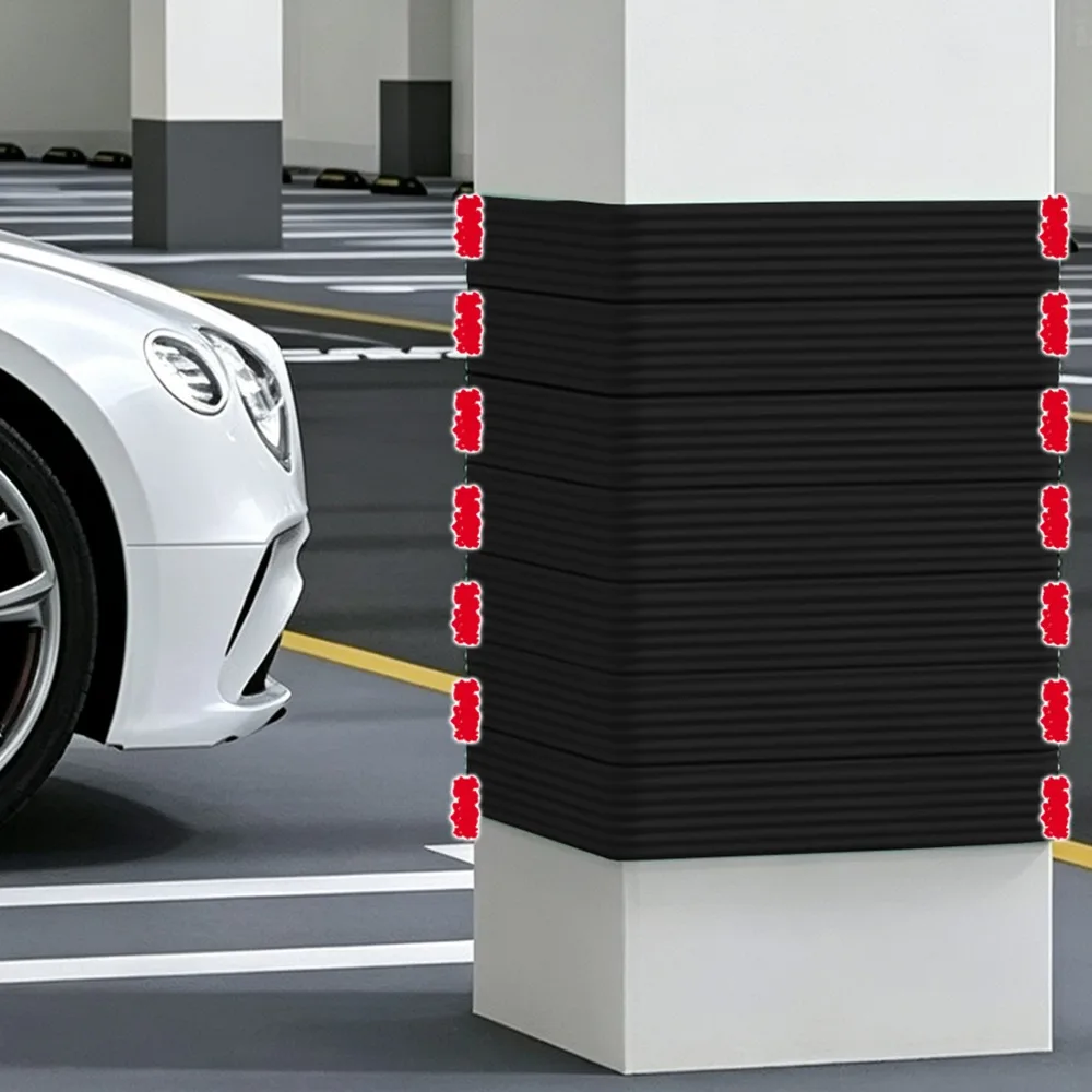 Car Edge Corner Protector W Shape NBR Bumper Strip Car Garage Wall Safety Guard 3D Foam Cushion 2M Strip with Double-sided Tape