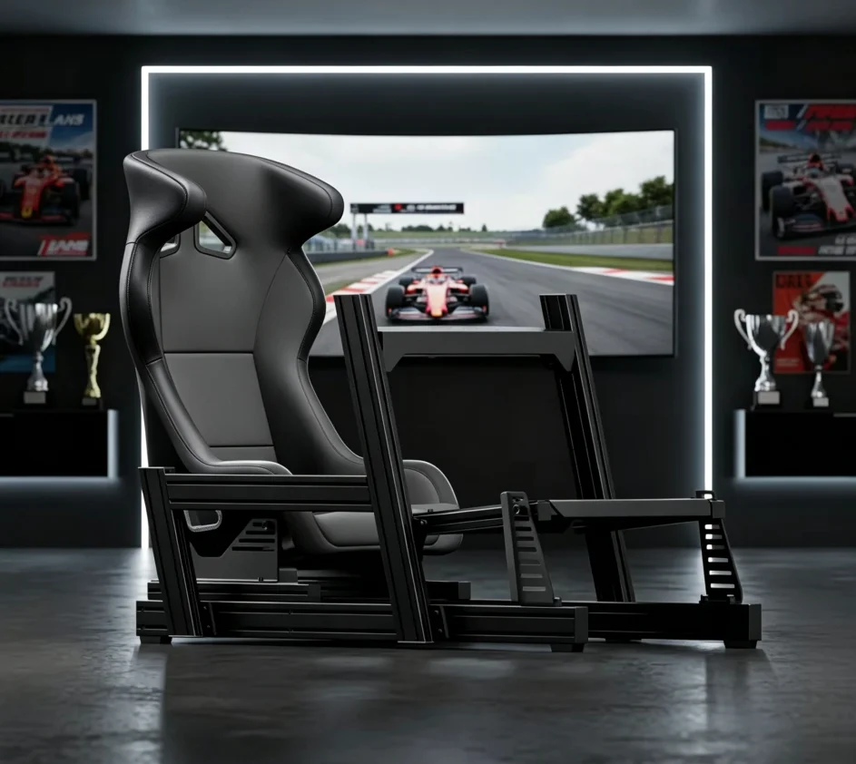 Full Set Aluminum Profile 4080 Sim Racing Cockpit With Seat Screen Stand Wheel Base Racing Simulator Cockpit For Direct Driving