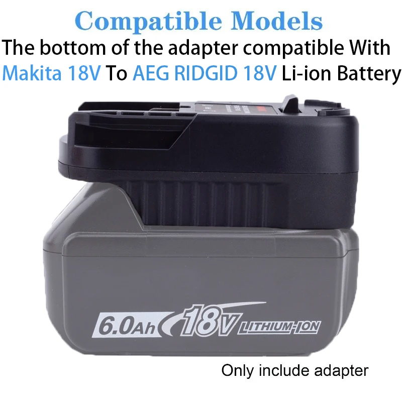 Convertidor de batería para batería Makita de 18V a AEG RIDGID, adaptador de batería de iones de litio de 18V, herramienta de taladro, accesorios de herramientas eléctricas