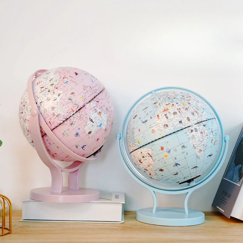 Children\'s Holiday Season Gift Puzzle Table Lamp Macaron Gemini Voice Explanation Globe Globo Terrestre