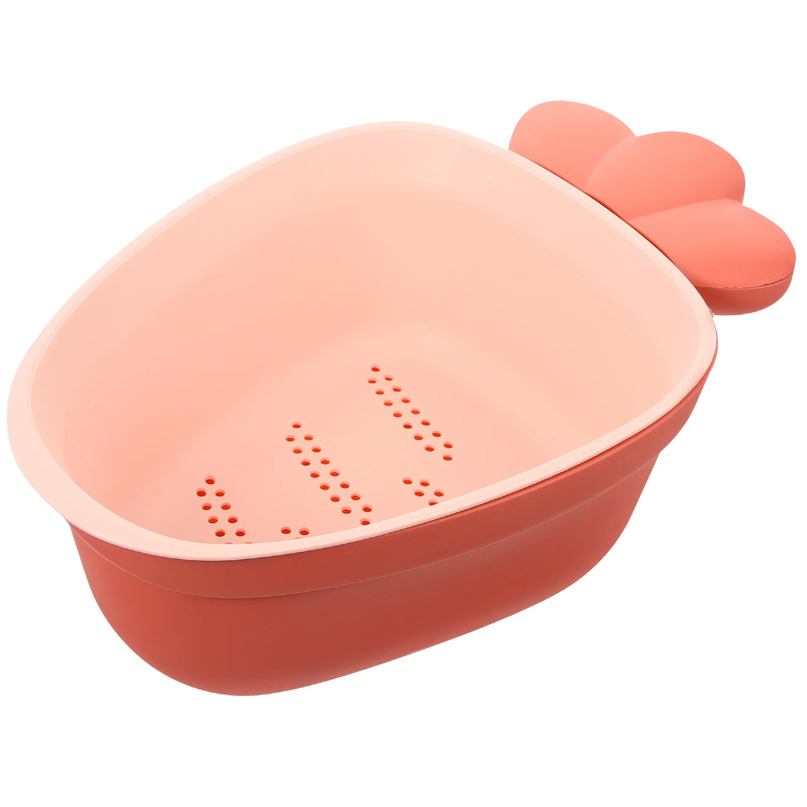 

Double Layer Vegetable Draining Basket Lightweight Plastic Kitchen Fruit Strainer Drain Container for Indoor Outdoor Use Compact
