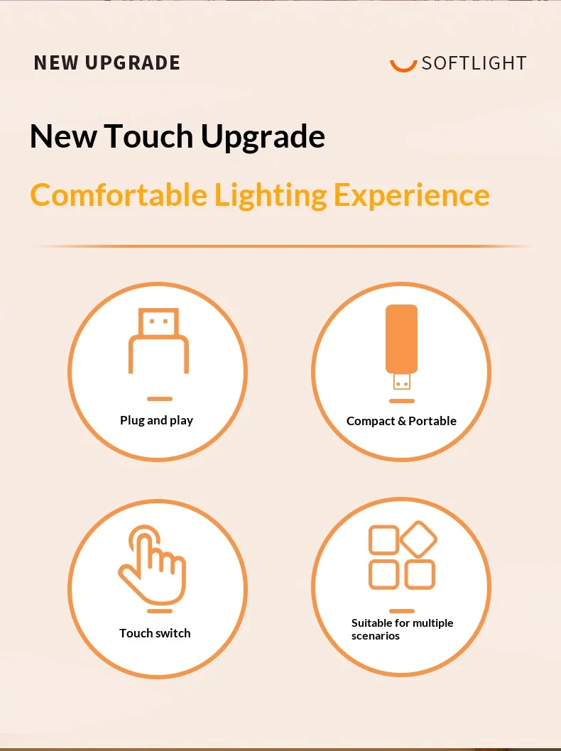 10LEDs USB Touch Dimming Night Light 5V Portable 3000K/6500K Bulb for Bedroom Study PC Laptop Mobile Power Bank Plug in Lighting