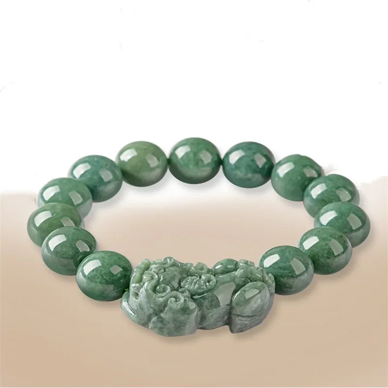 

Jade Dark Bean Green pixiu Bracelet Fashion Bangles Personality Charm Jewelry Exquisite Men Women Couple Gift