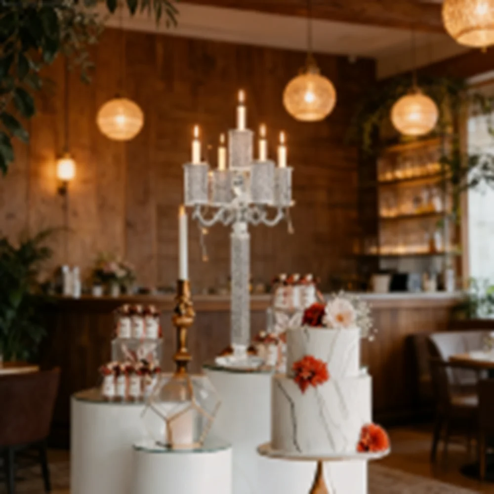 

Luxury Crystal Glass Candelabra 5 Arms Floor Candelabra Silver Candlestick Holder Modern Crushed Diamond Candle Holder for Wed