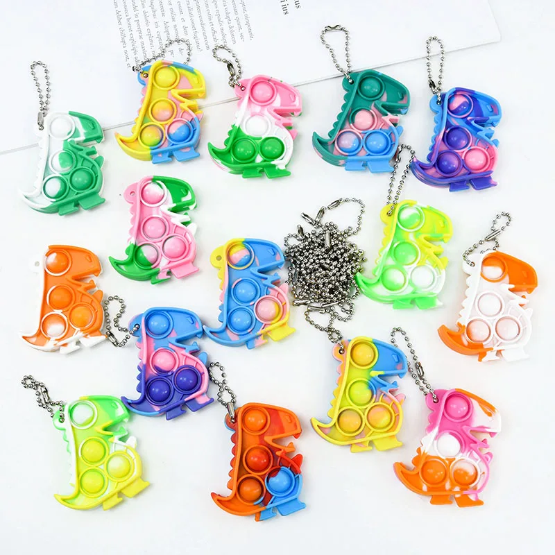 10/30Pcs Silicone Bubble Keychain Colorful Push Bubble Stress Relief Sensory Fidget Toys For Kids Birthday Wedding Gifts Prizes