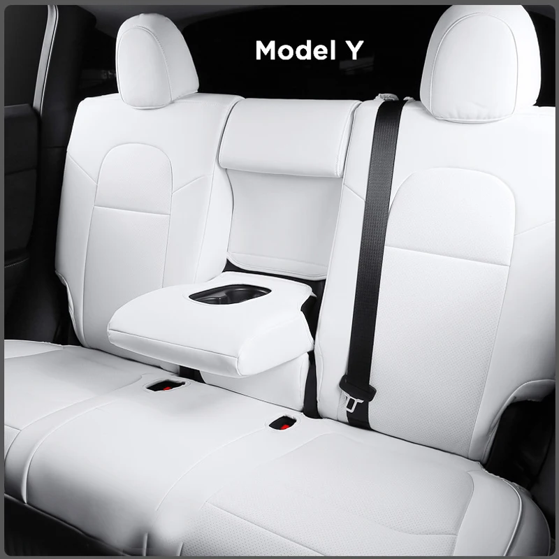 For Tesla New Model Y Juniper ,Fit Model 3 Highland 2025 Full Set Car Seat Covers Leather Breathable Seat Protector Replacement