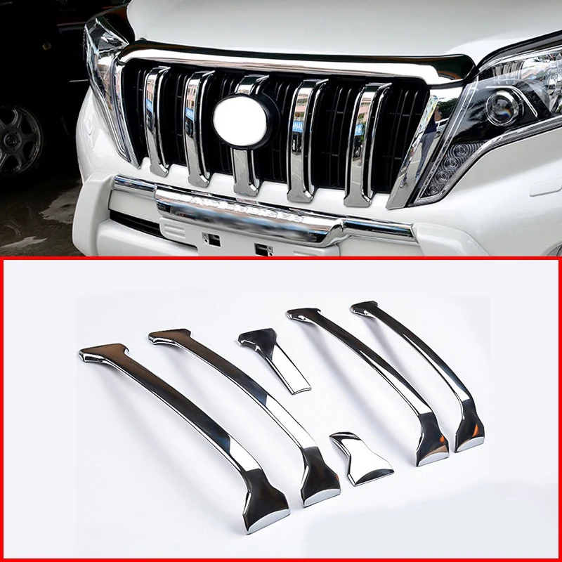 

Front Bumper Grille Strips Bumper Protector Trims For Toyota Land Cruiser 150 Prado LC150 FJ150 2014-2017 Chrome