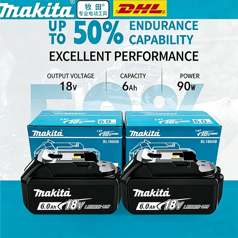 

100% Original Makita battery,18V 6.0Ah rechargeable battery, replacing Makita BL1830B L1840B L1850B L1860B,power tool batter