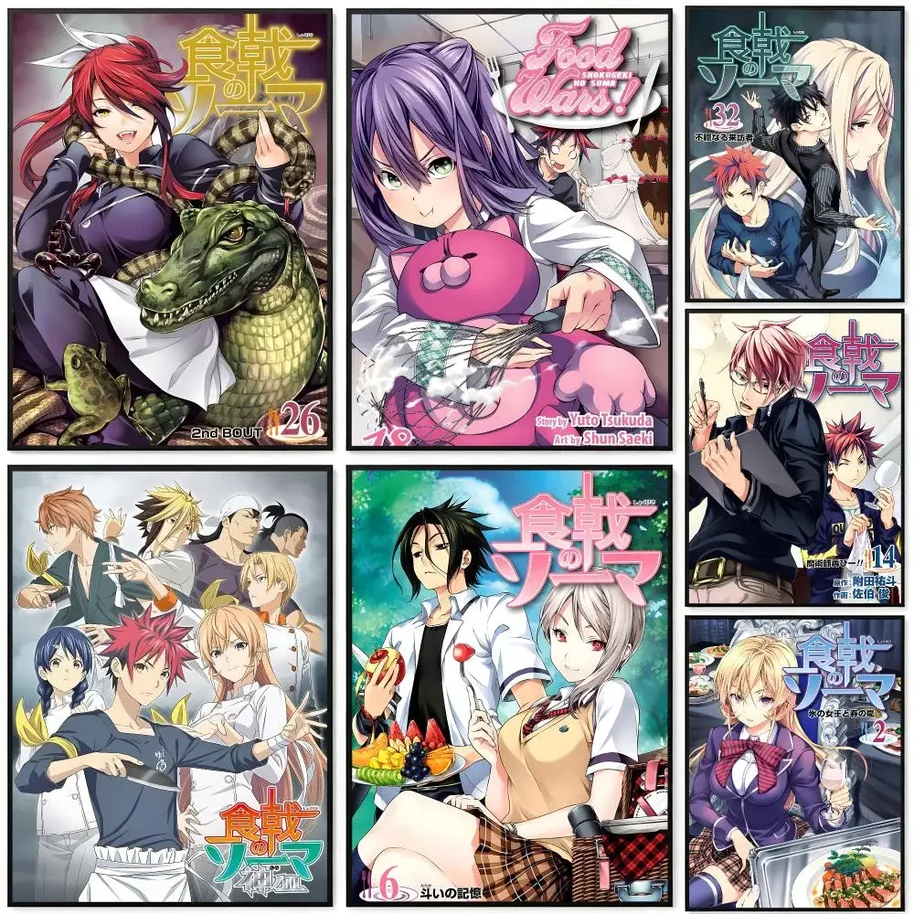 Food Wars! Shokugeki no Soma Poster Poster HD Printing Cyberpunk Style Wall Art Home Decor For Gaming Room Living Room Bedroom