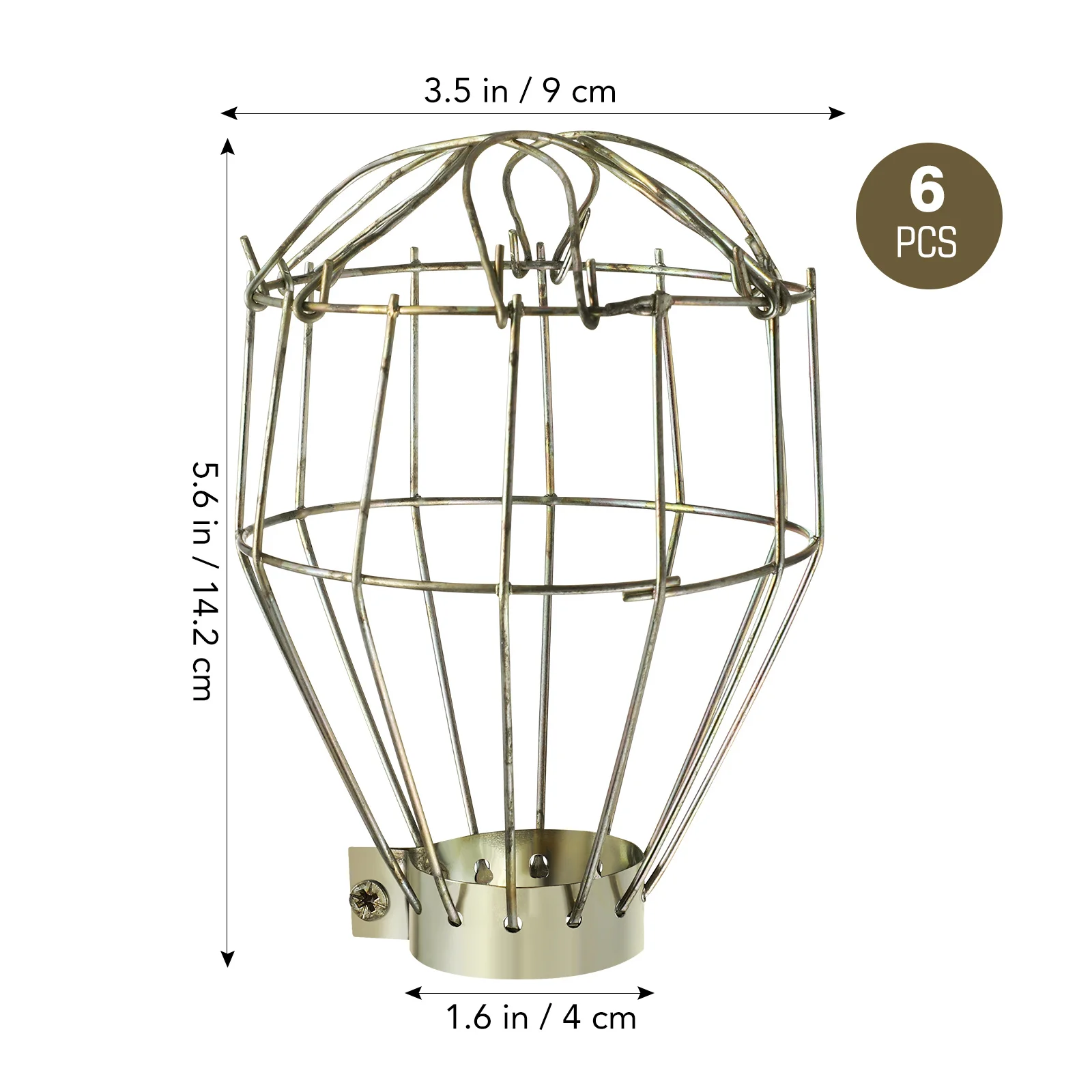 

6Pcs Vintage Bird Cage Lantern Metal Hanging Lamp Cover Protective Bulb Cage for Living Room Restaurant Industrial